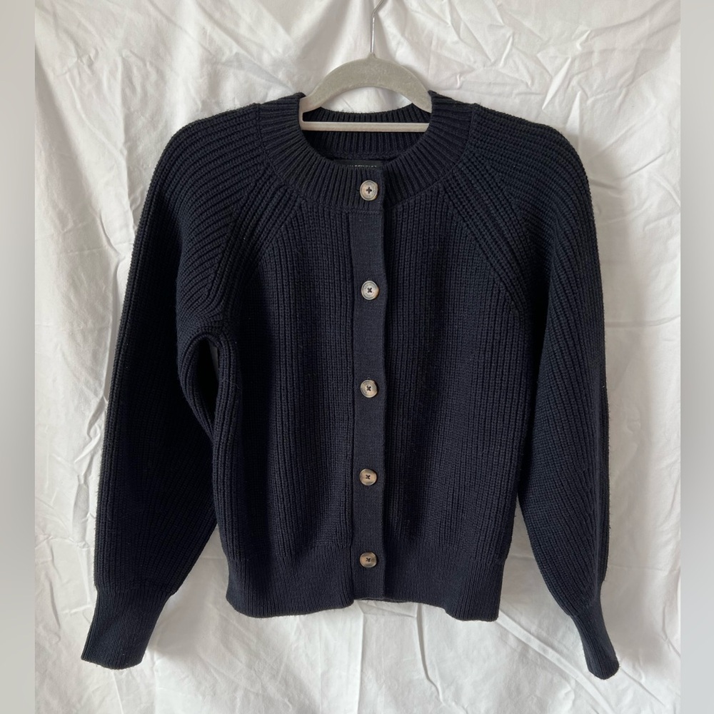 Banana Republic Black Button-Up Cardigan